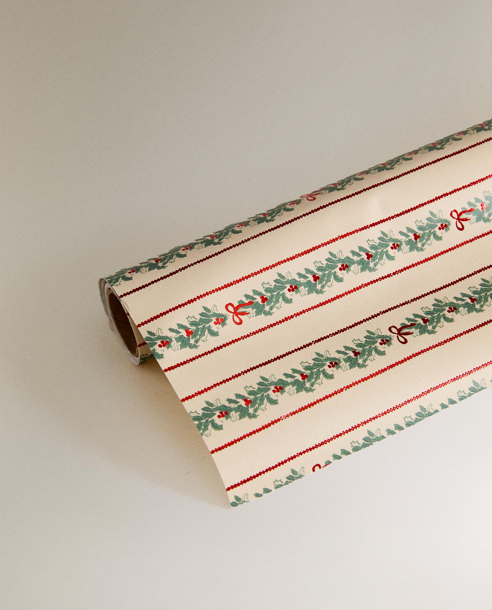 PAPIER CADEAU FRISES NOËL