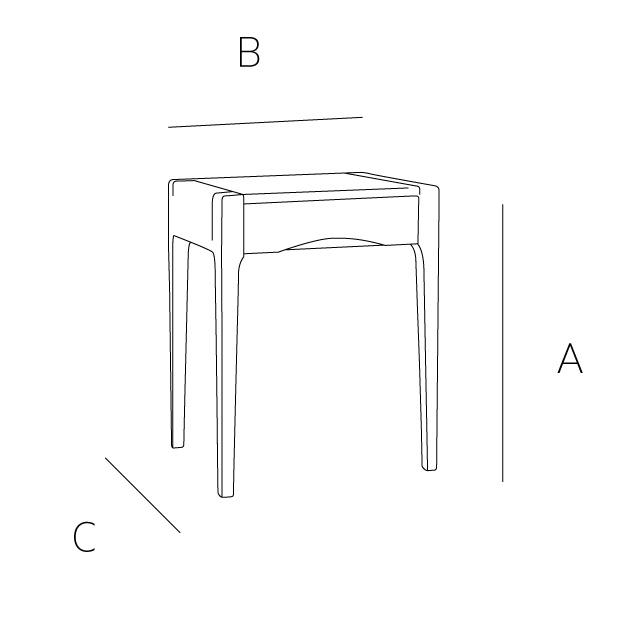 OAK BEDSIDE TABLE WITH DRAWER product thumbnail 5