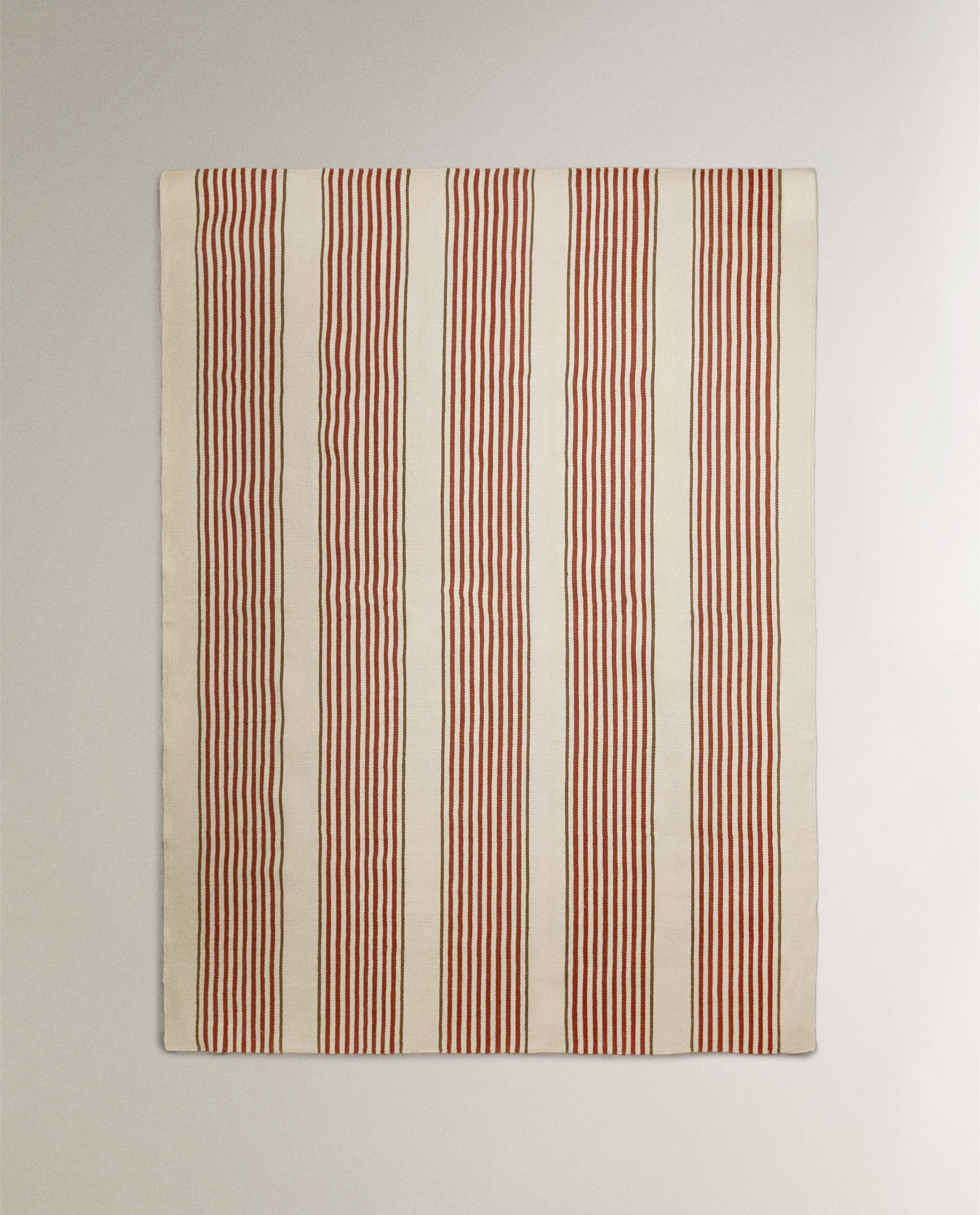 STRIPED COTTON AND JUTE RUG product thumbnail 2