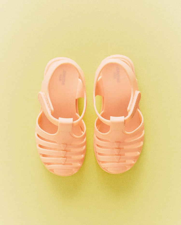 RUBBERISED CAGE SANDALS WITH HOOK-AND-LOOP STRAP
