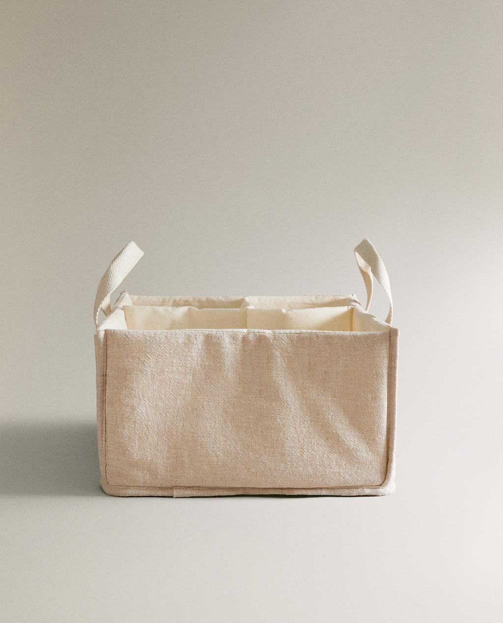 CHILDREN'S LINEN POPLIN NAPPY CADDY WITH HANDLES