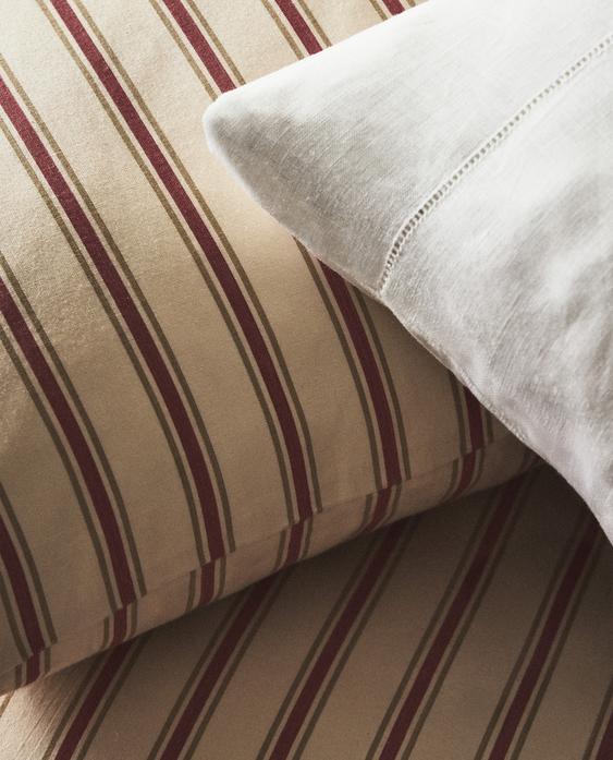 HOUSSE DE COUETTE PERCALE DE COTON RAYURES (300 FILS) HOUSSE DE COUETTE PERCALE DE COTON RAYURES (300 FILS)