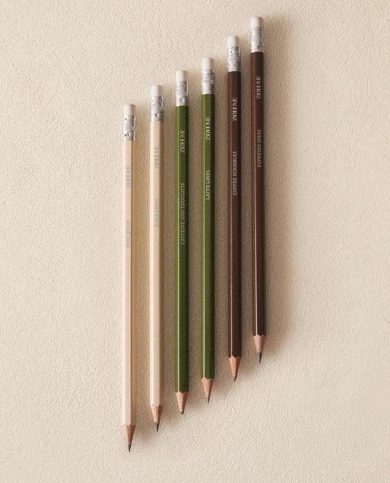 咖啡主題文具鉛筆套裝（六支裝）