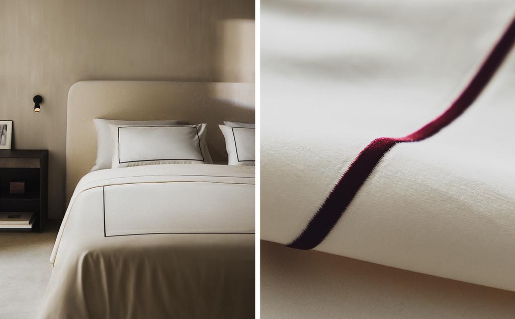 SATEEN DUVET COVER WITH TRIM SATEEN DUVET COVER WITH TRIM