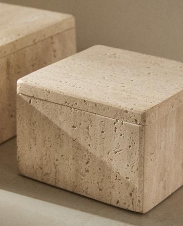 ACCESSOIRES DE BAIN BOÎTES MARBRE BEIGE