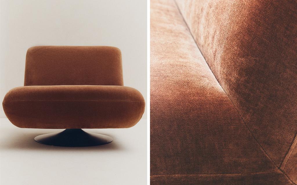 VELVET SWIVEL ACCENT CHAIR