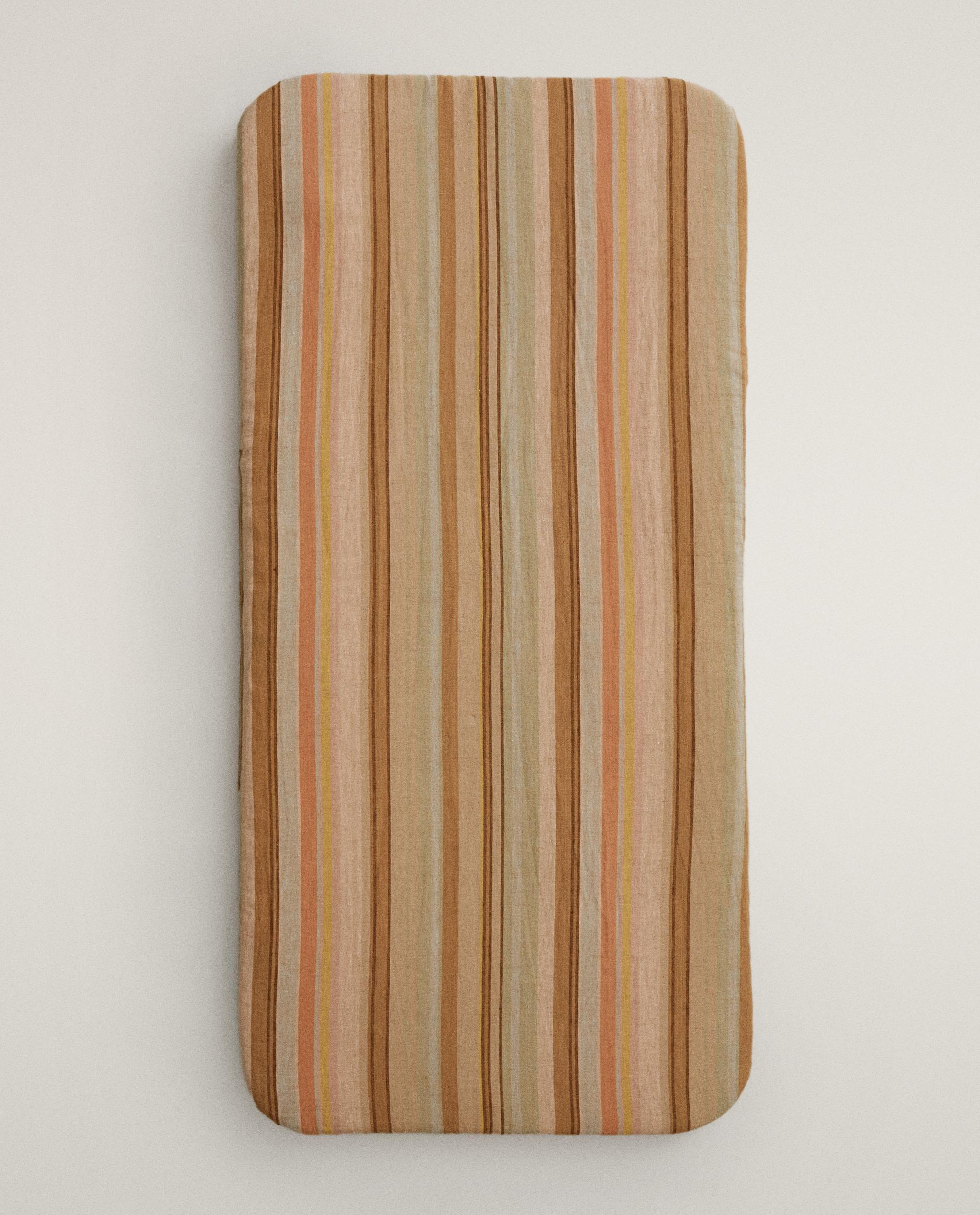 STRIPED COTTON AND LINEN ACCENT CHAIR SEAT CUSHION product thumbnail 7