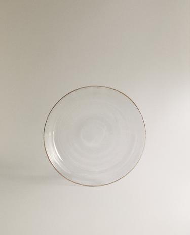 BOROSILICATE GLASS SIDE PLATE WITH RIM