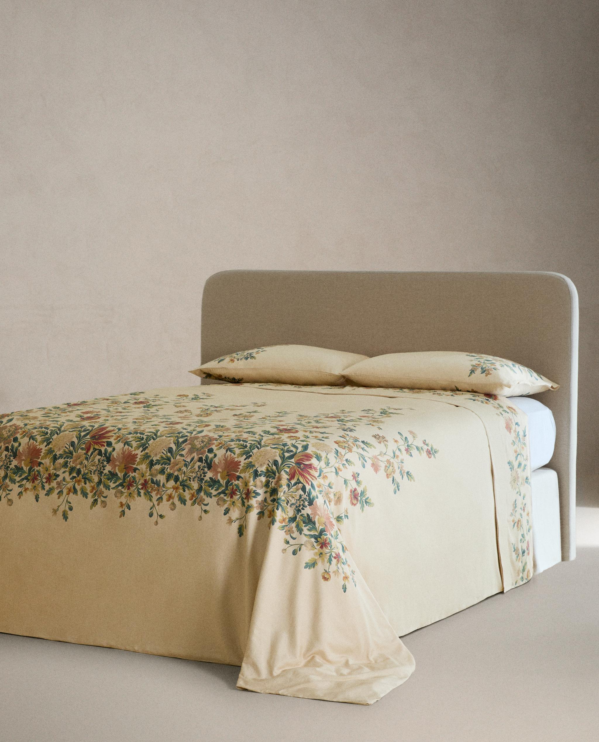 フラワープリント サテン デュべカバー | Zara Home 日本/Japan