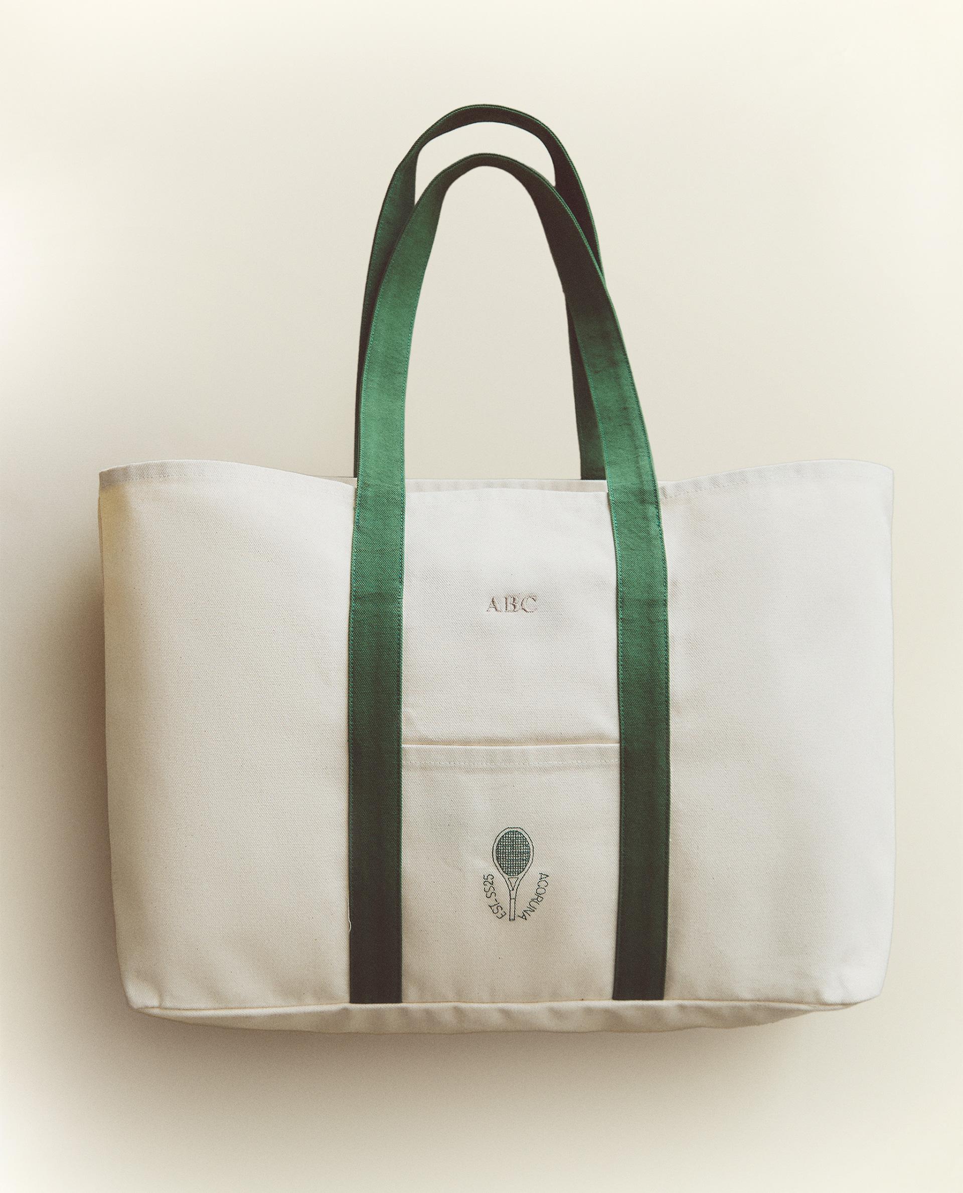 COTTON CANVAS BAG WITH CONTRAST HANDLES