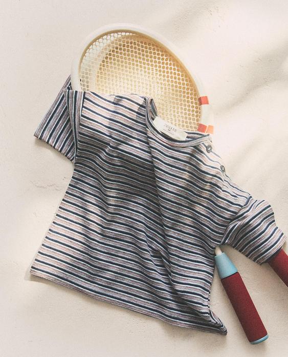 KIDS' STRIPED BEACH T-SHIRT