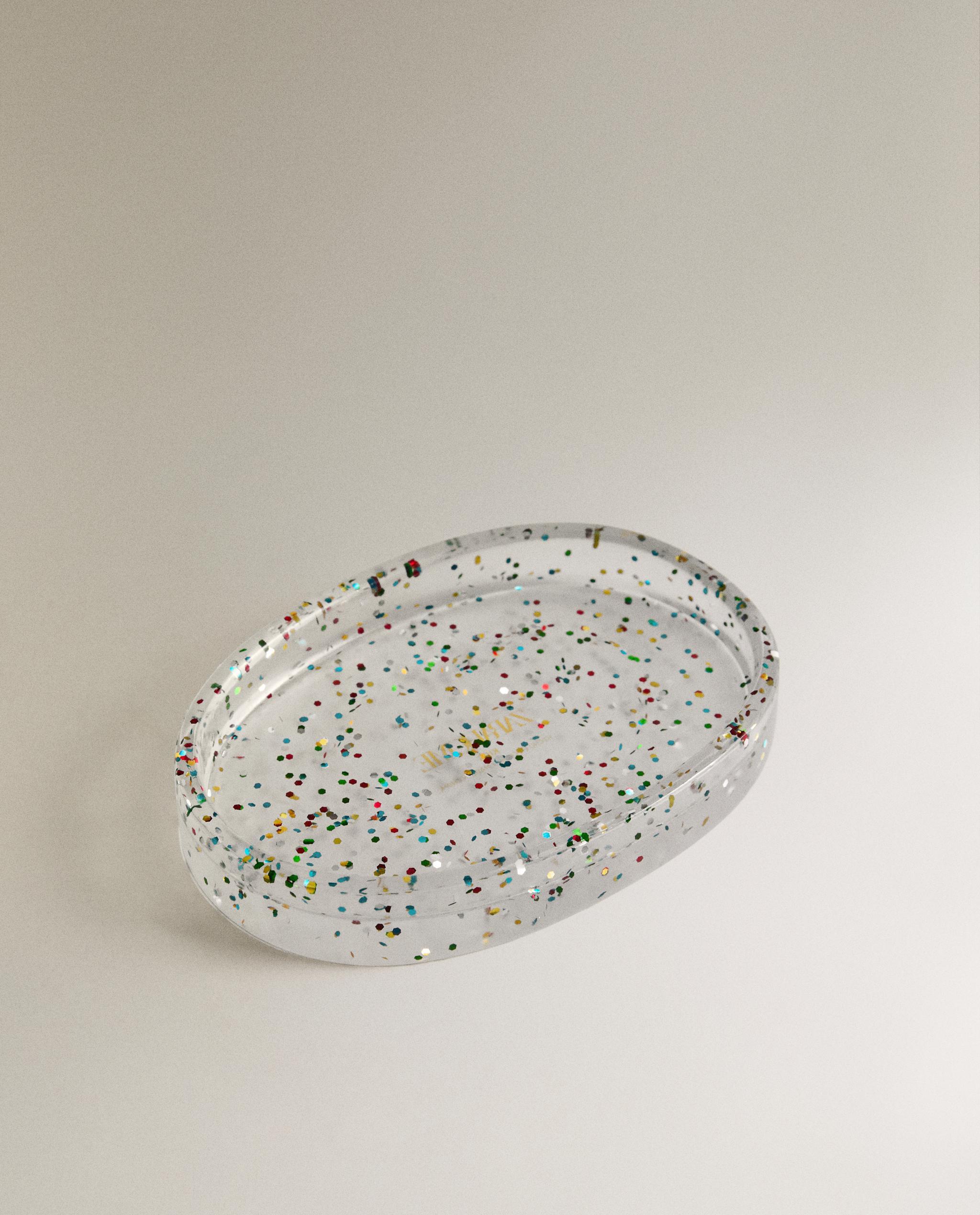 GLITTER RESIN BATHROOM SOAP DISH product thumbnail 3