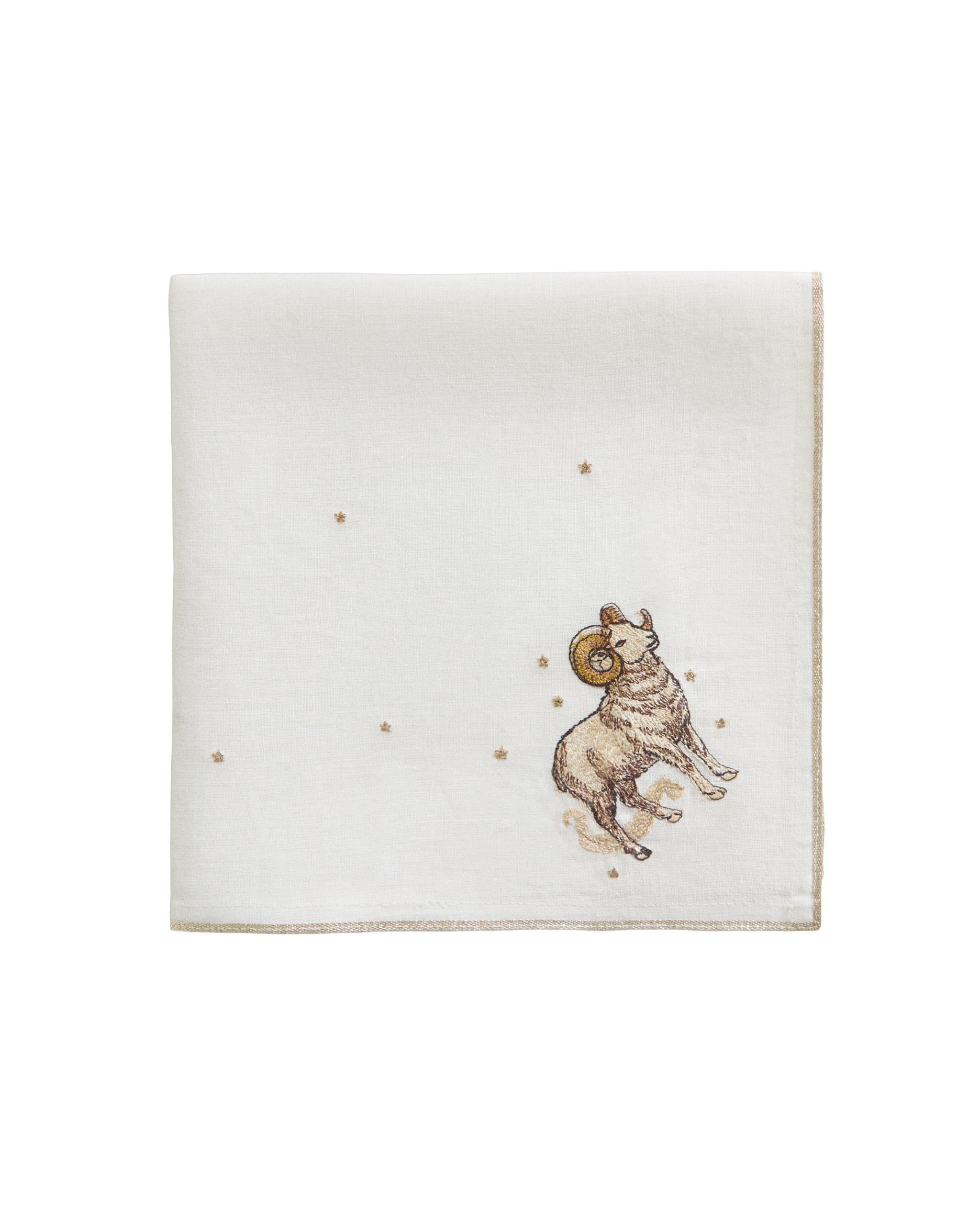 ARIES EMBROIDERED LINEN NAPKIN | MARISA BERENSON product thumbnail 7