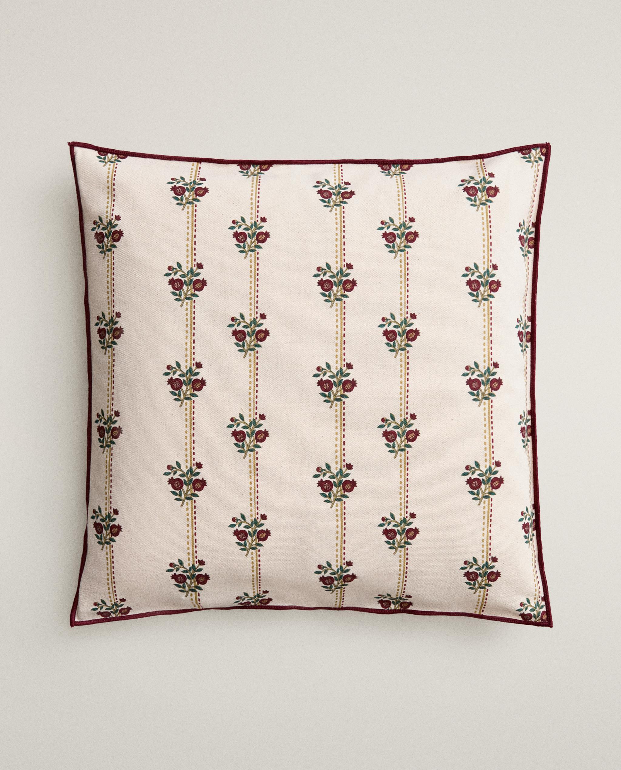 STRIPED AND FLORAL CUSHION COVER product thumbnail 6