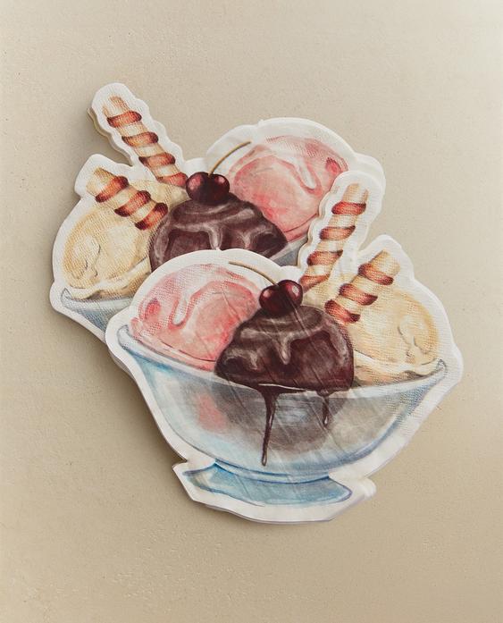 CONJUNTO DE GUARDANAPOS DE PAPEL COM SORVETE (CONJUNTO DE 20)