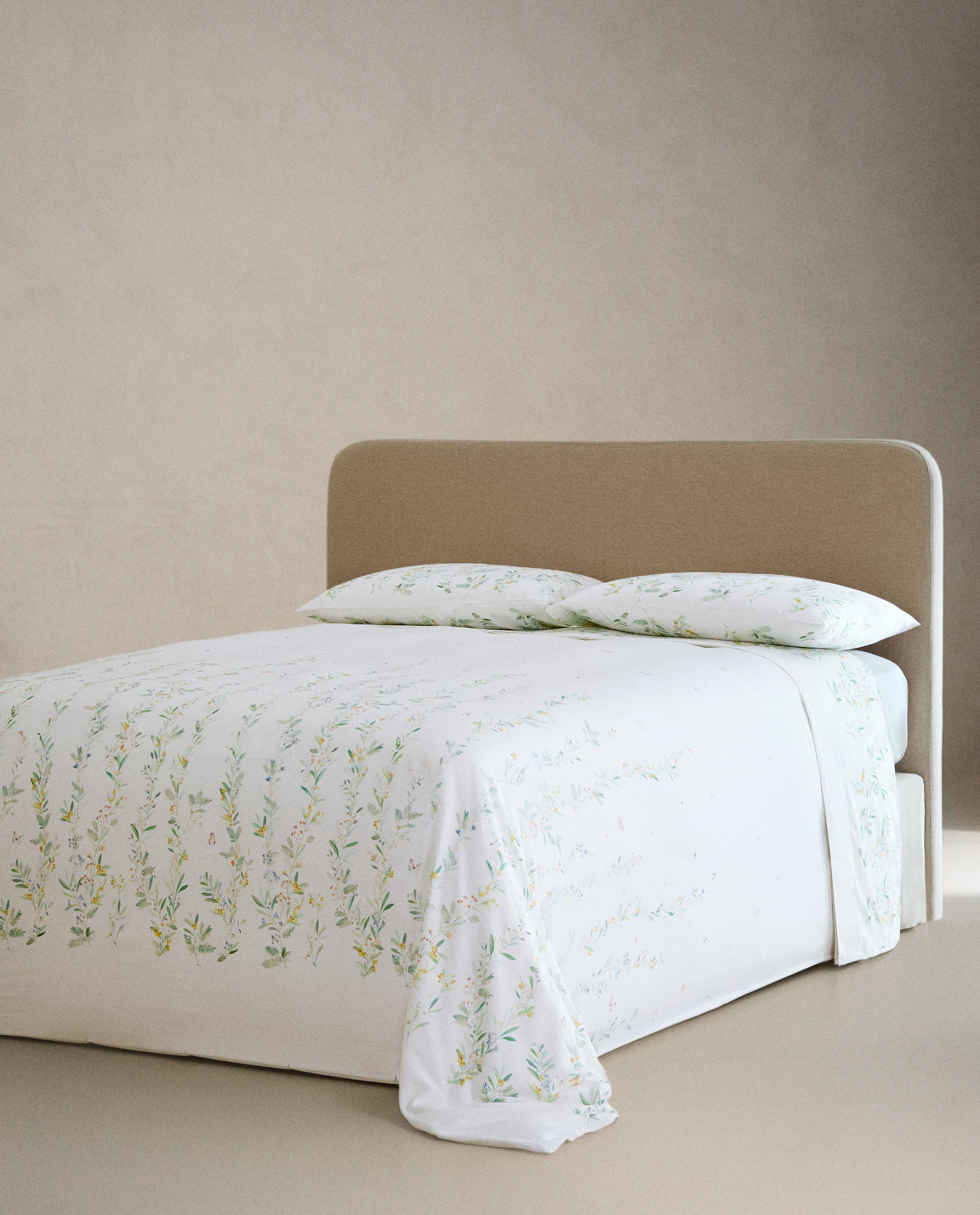 サテン リーフ＆フラワー掛け布団カバー | Zara Home 日本/Japan