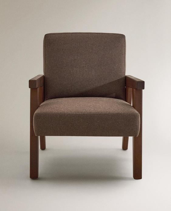 GESTOFFEERDE WALNOTEN FAUTEUIL ZARA HOME BY BLASCO