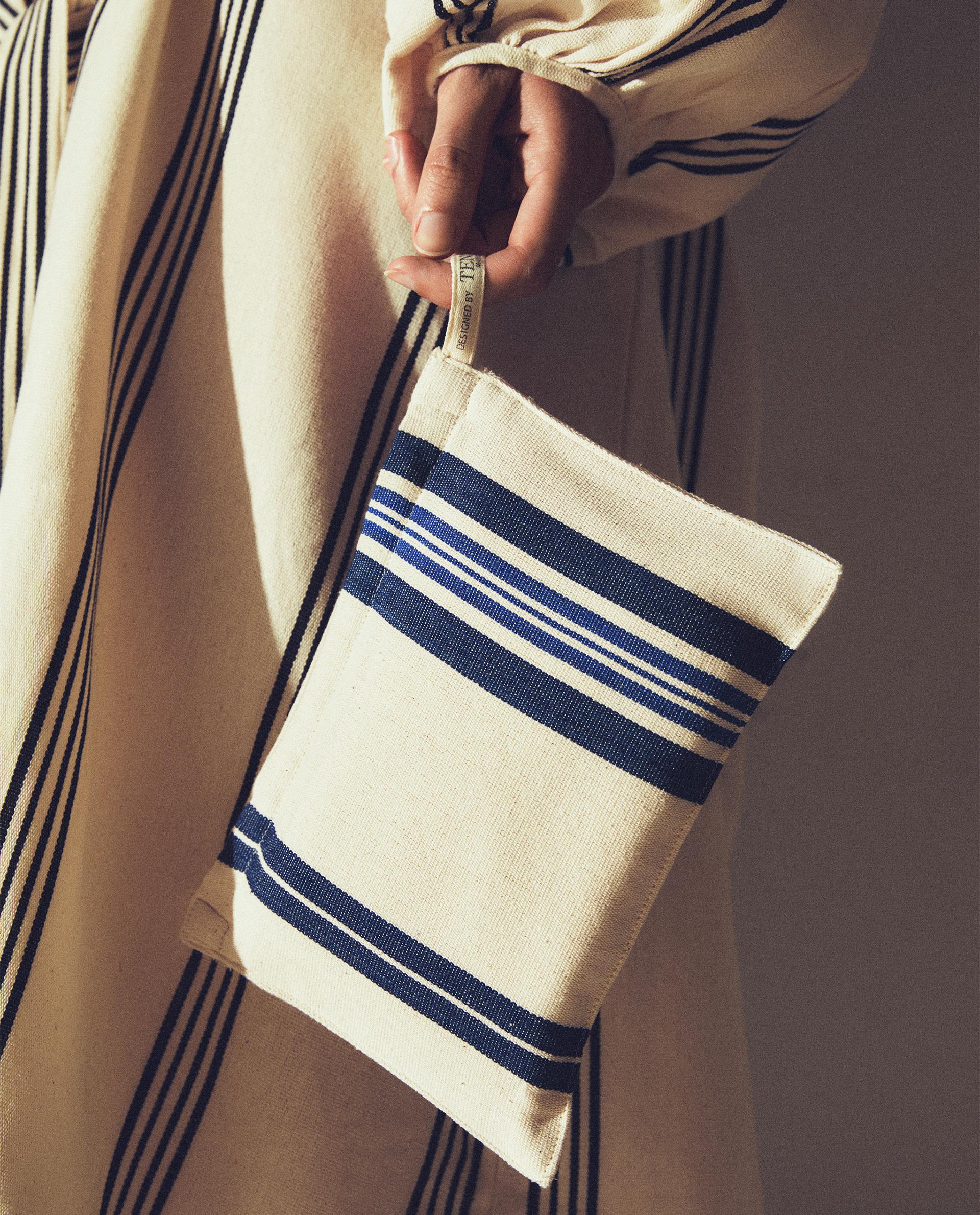 STRIPED COTTON TOILETRY BAG X TENSIRA