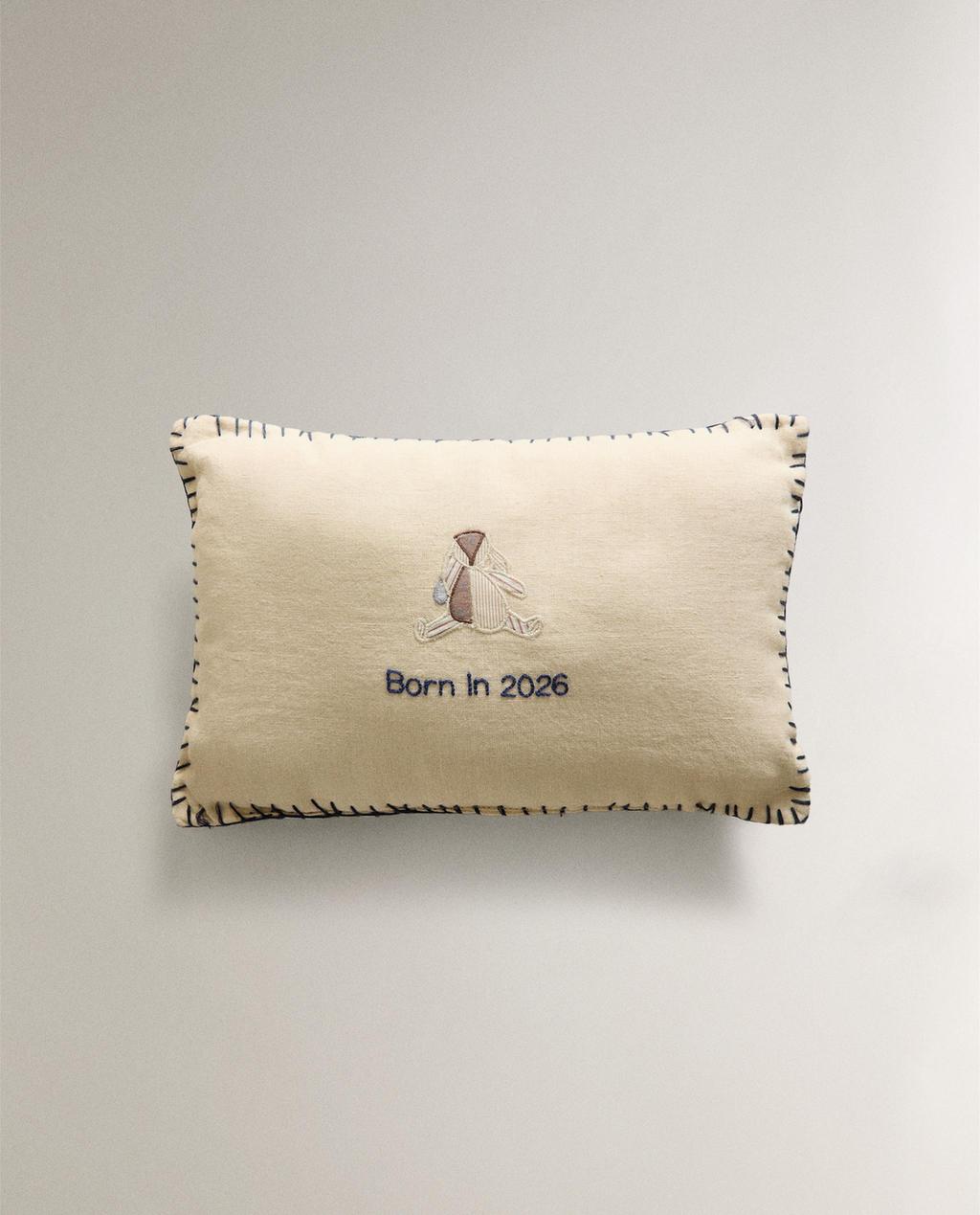 CUSCINO NEONATO LINO CONIGLIO