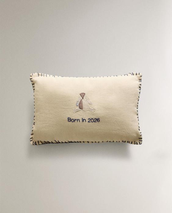 COUSSIN BÉBÉ LIN LAPIN
