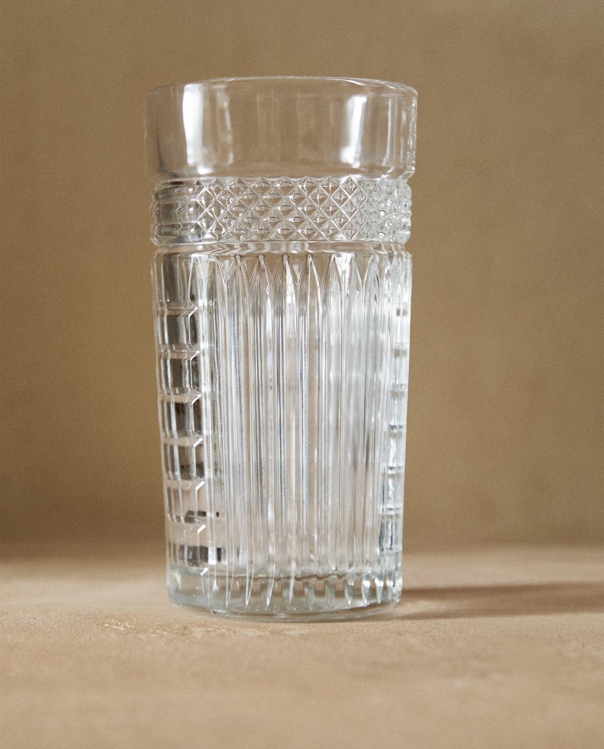 VASO REFRESCO RELIEVE VIDRIO