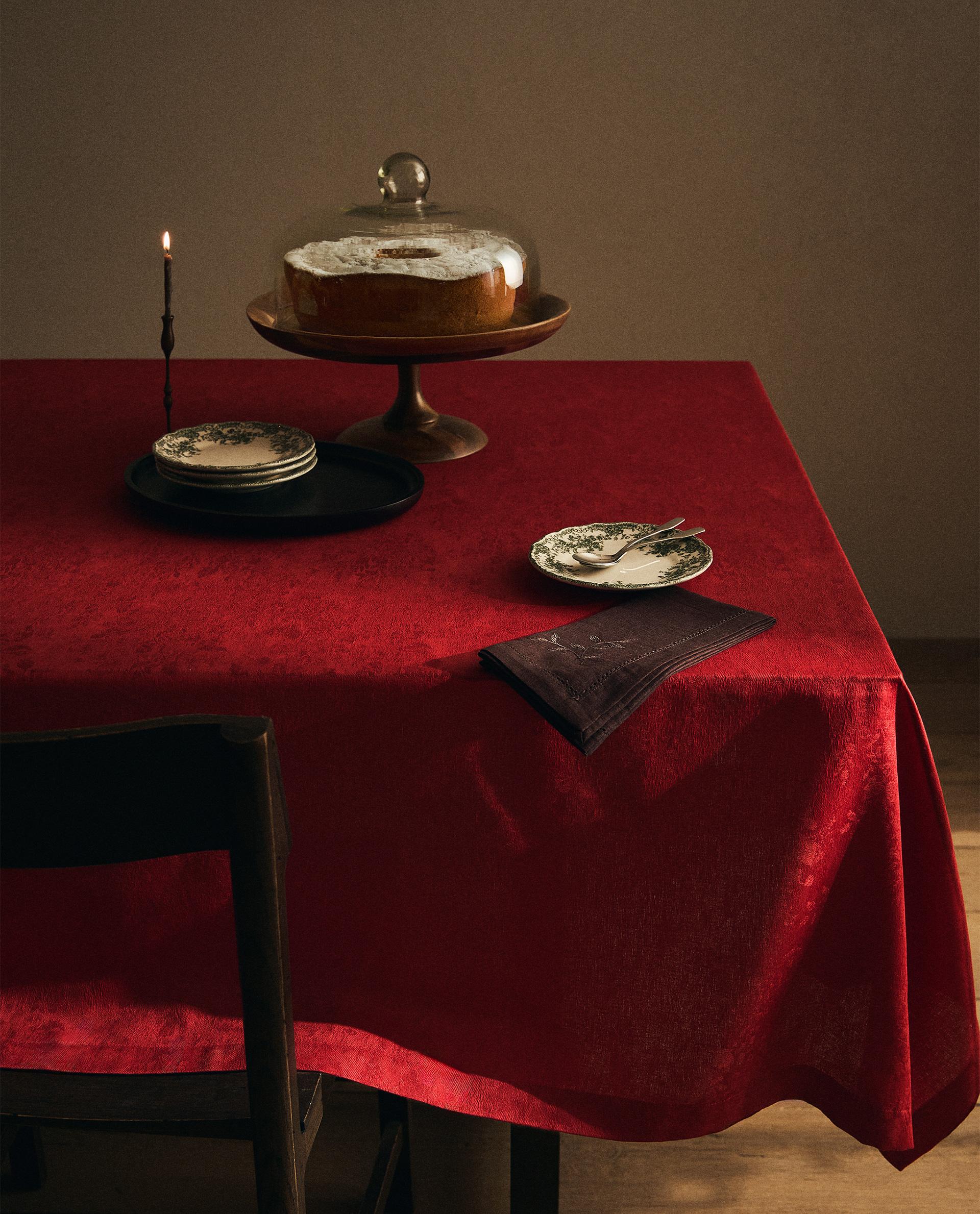 クリスマスブランチ ジャカード コットン テーブルクロス | Zara Home