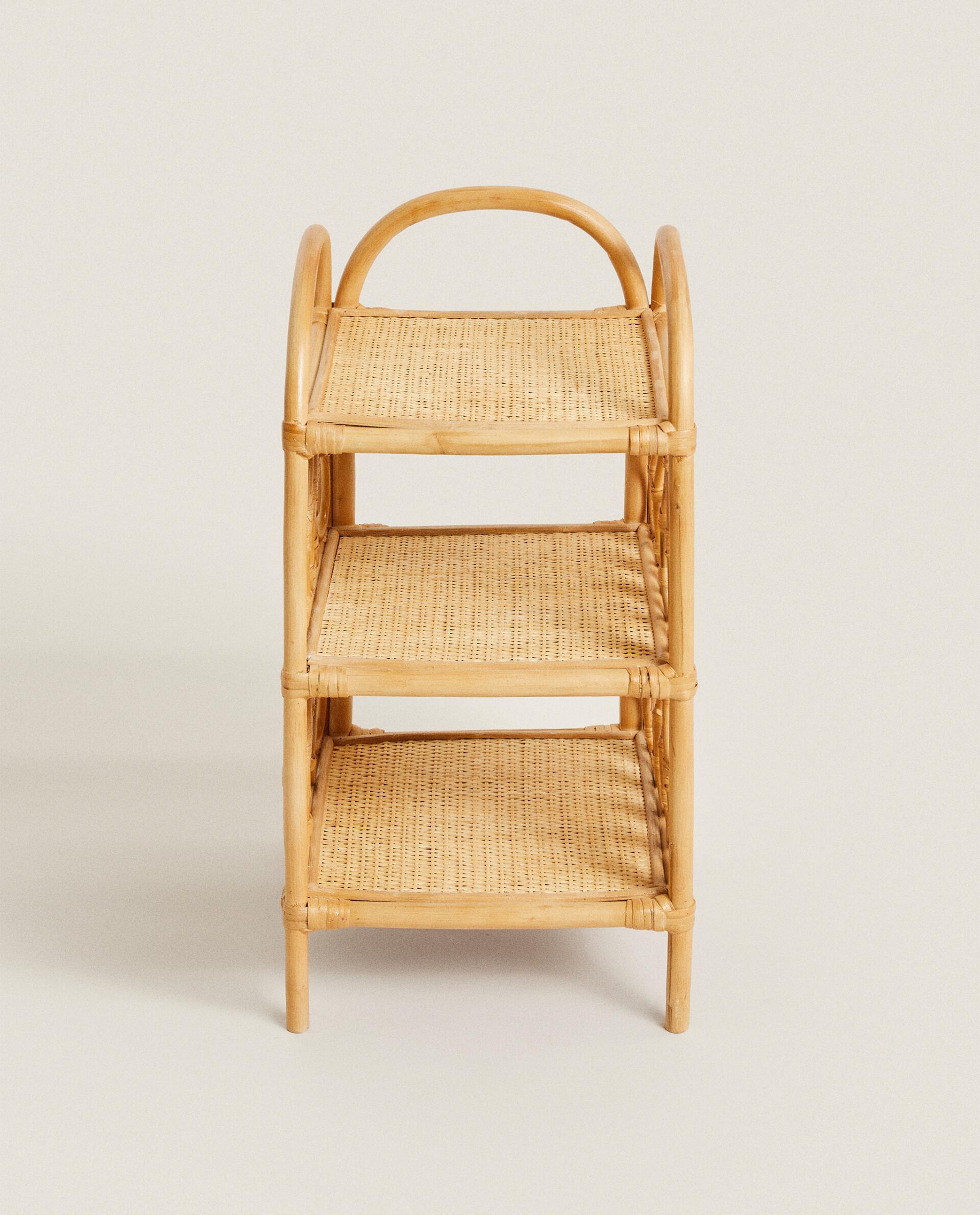 【ZARA HOME ザラホーム】サイドテーブル　ガラス×ラタン×ウッド 44613080052-f.jpg?ts=1747838215829