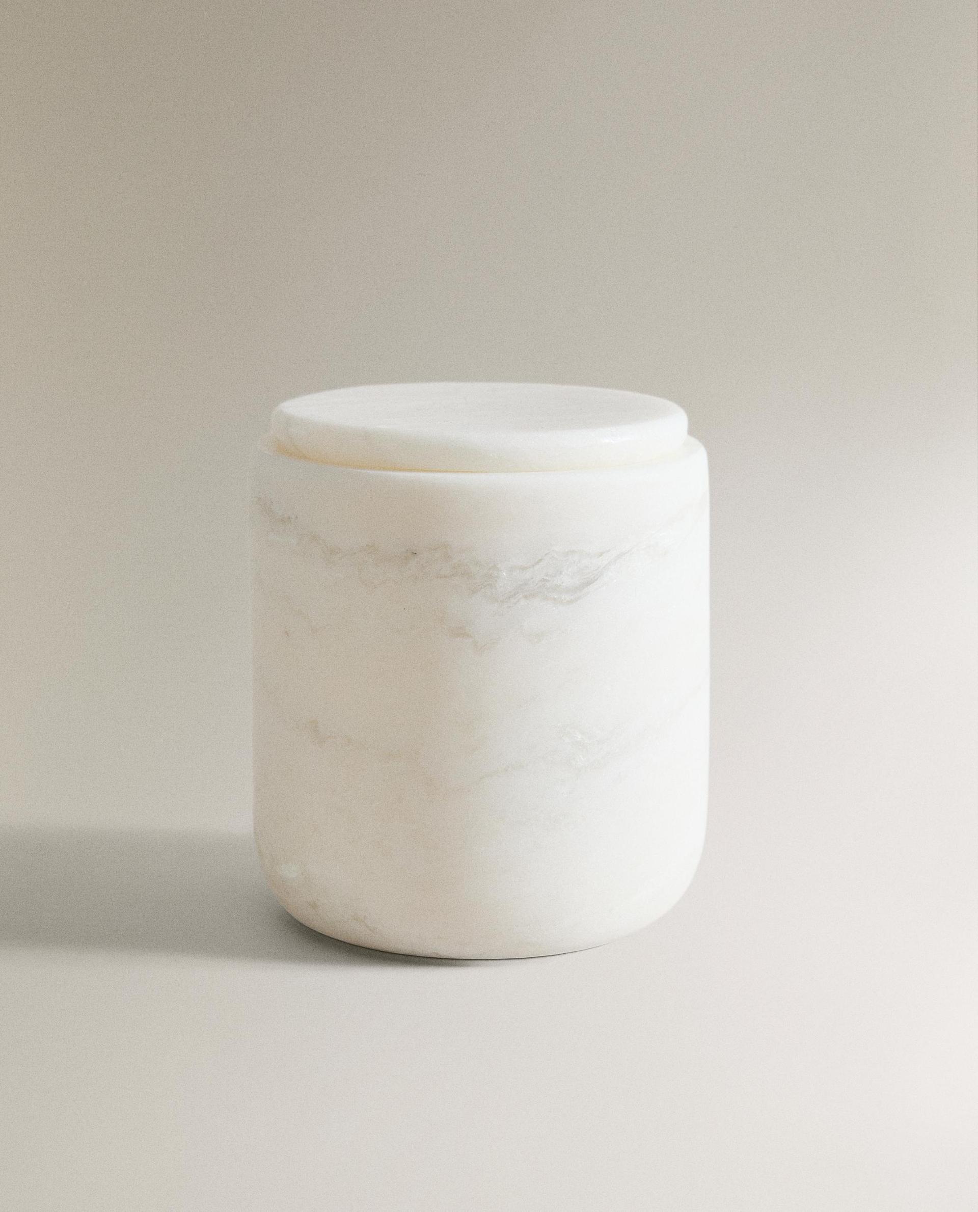 WHITE MARBLE BATHROOM JAR WHITE MARBLE BATHROOM JAR