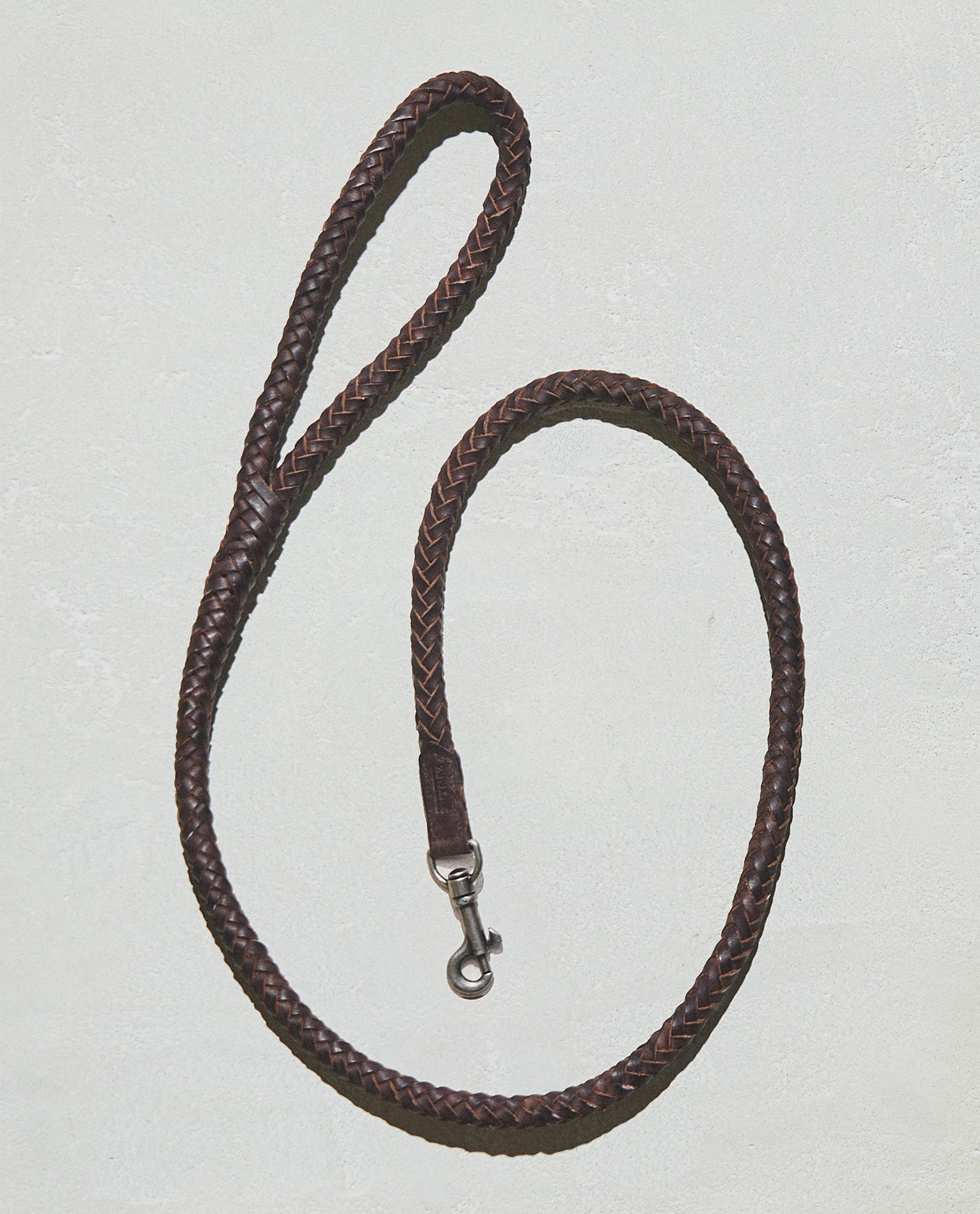 BRAIDED LEATHER DOG LEAD