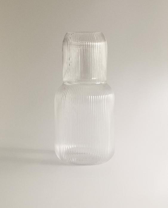 TRINKSET FÜR DIE NACHT AUS BOROSILIKATGLAS MIT STREIFEN (2ER-SET) TRINKSET FÜR DIE NACHT AUS BOROSILIKATGLAS MIT STREIFEN (2ER-SET)