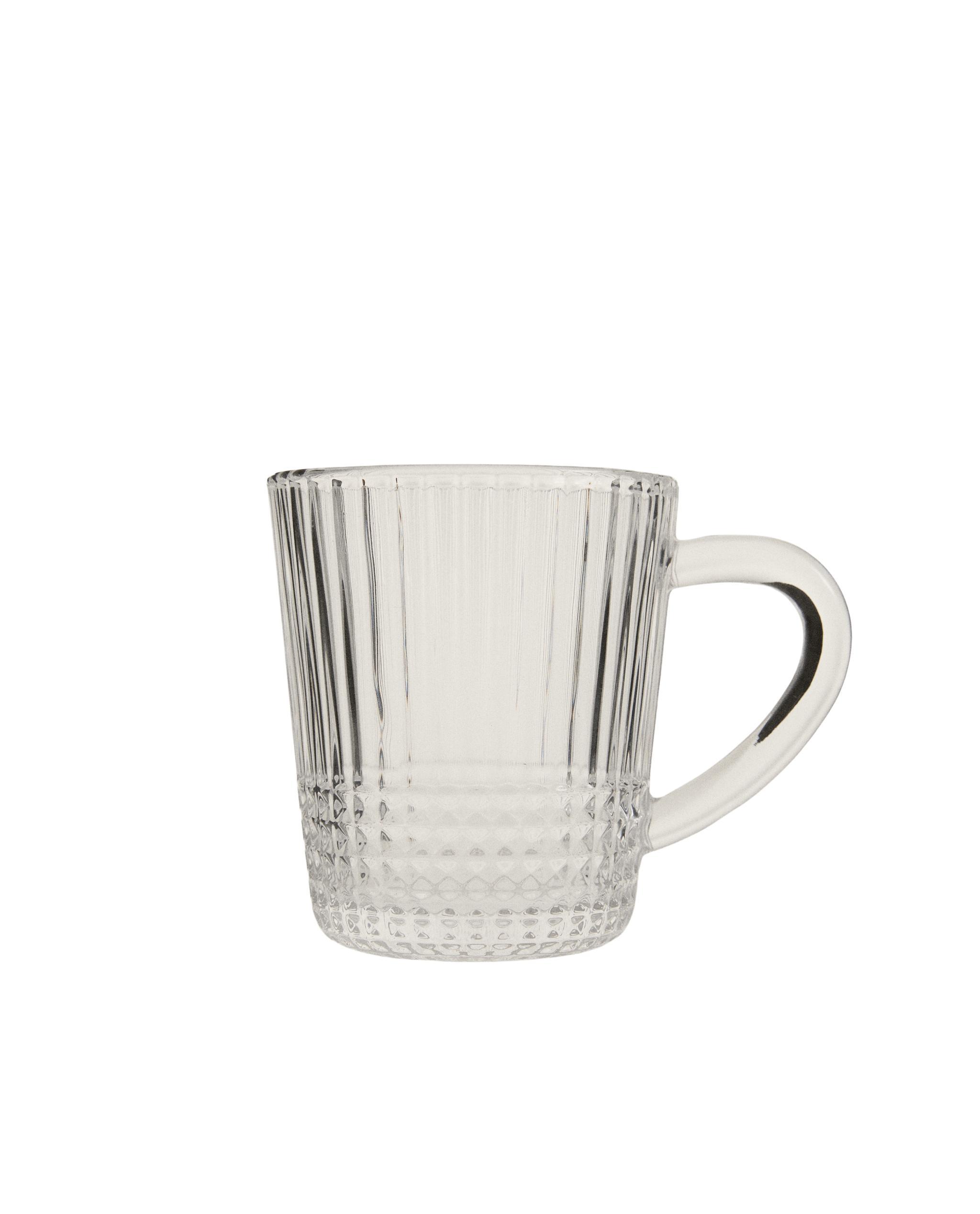 GLASS MUG WITH RAISED GEOMETRIC DESIGN product thumbnail 6