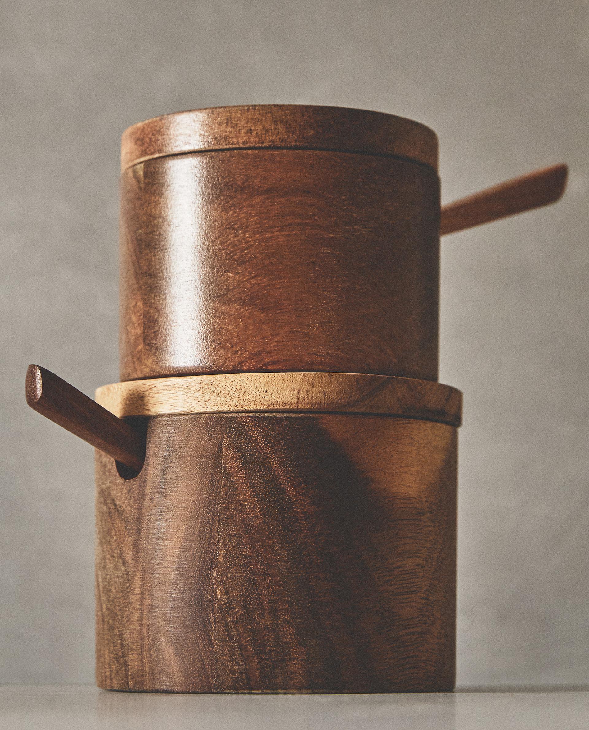 WOODEN SUGAR BOWL WITH SPOON product thumbnail 11