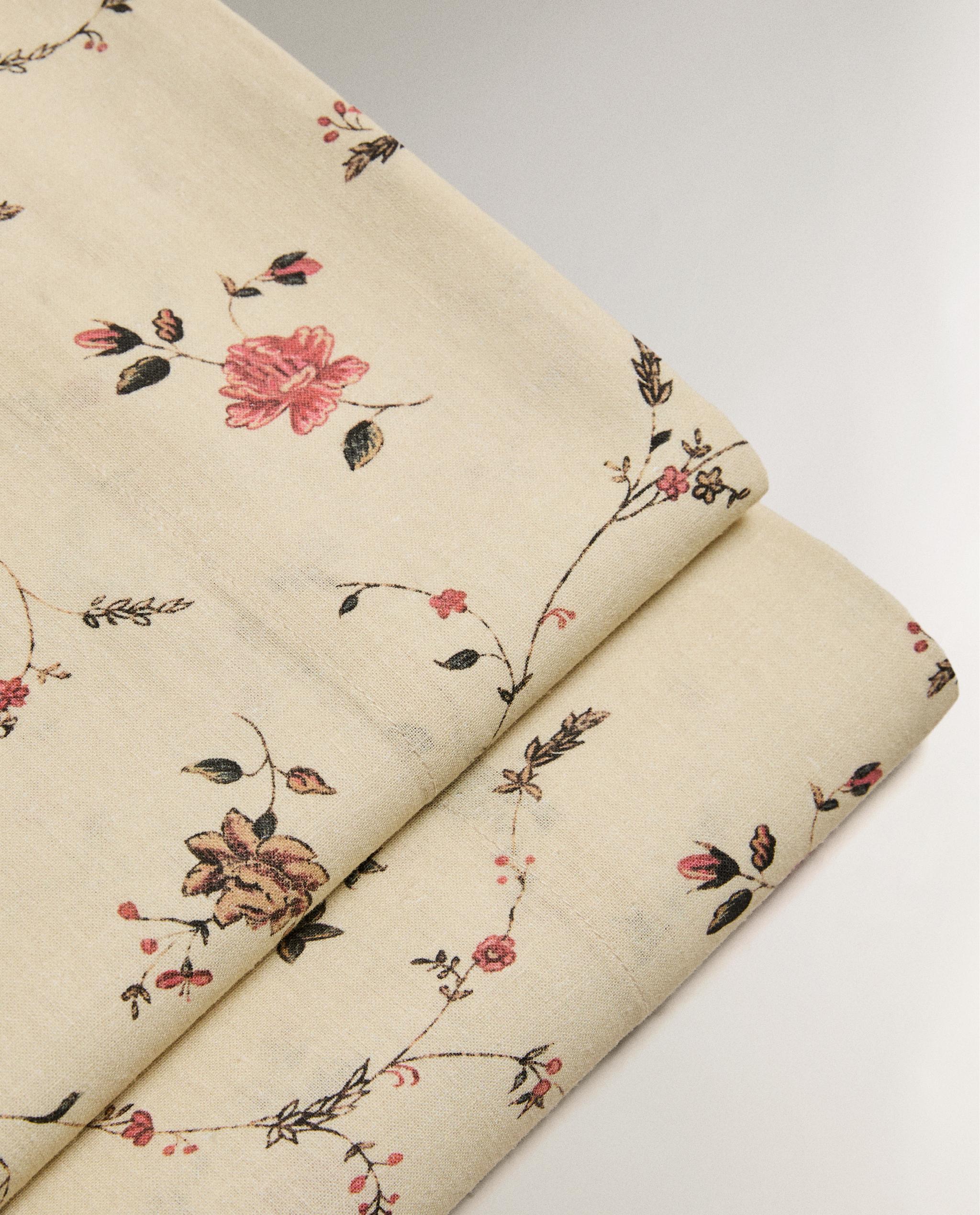 FLORAL PRINT LINEN AND COTTON FLAT SHEET | KATHARINE POLE product thumbnail 4