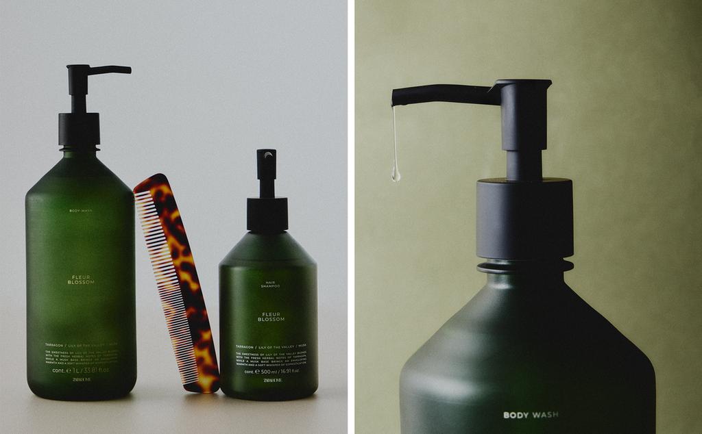 FLEUR BLOSSOM LIQUID SOAP AND SHAMPOO AND COMB