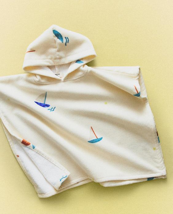 KIDS' SAILBOAT BEACH PONCHO