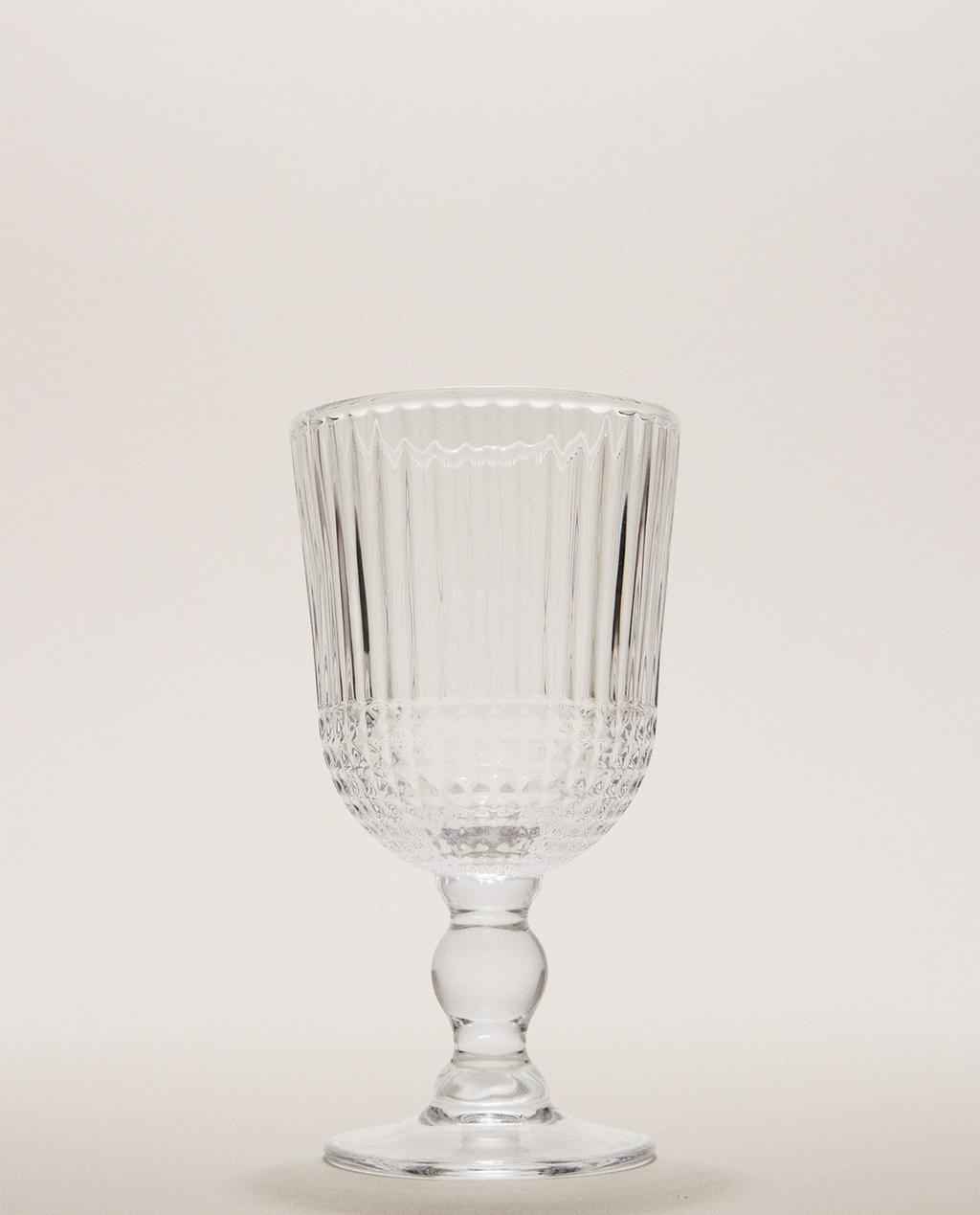 VERRE À PIED VERRE RELIEF GÉOMÉTRIQUE VERRE À PIED VERRE RELIEF GÉOMÉTRIQUE