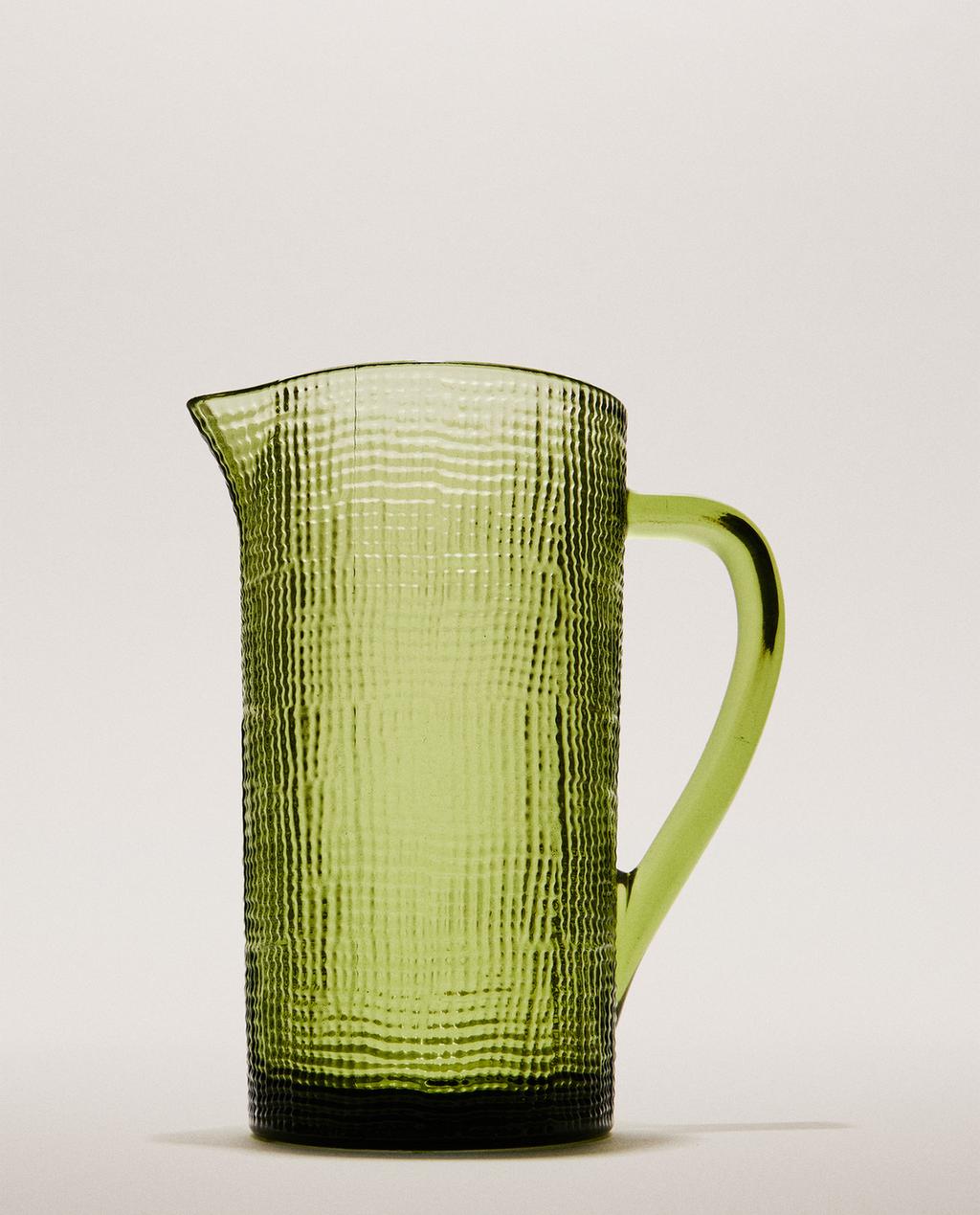RAISED DESIGN GLASS JUG
