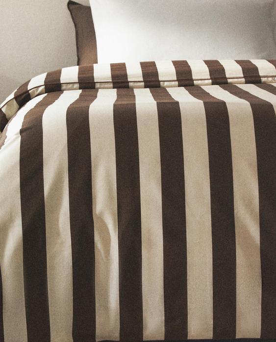 STRIPED WASHED COTTON DUVET COVER