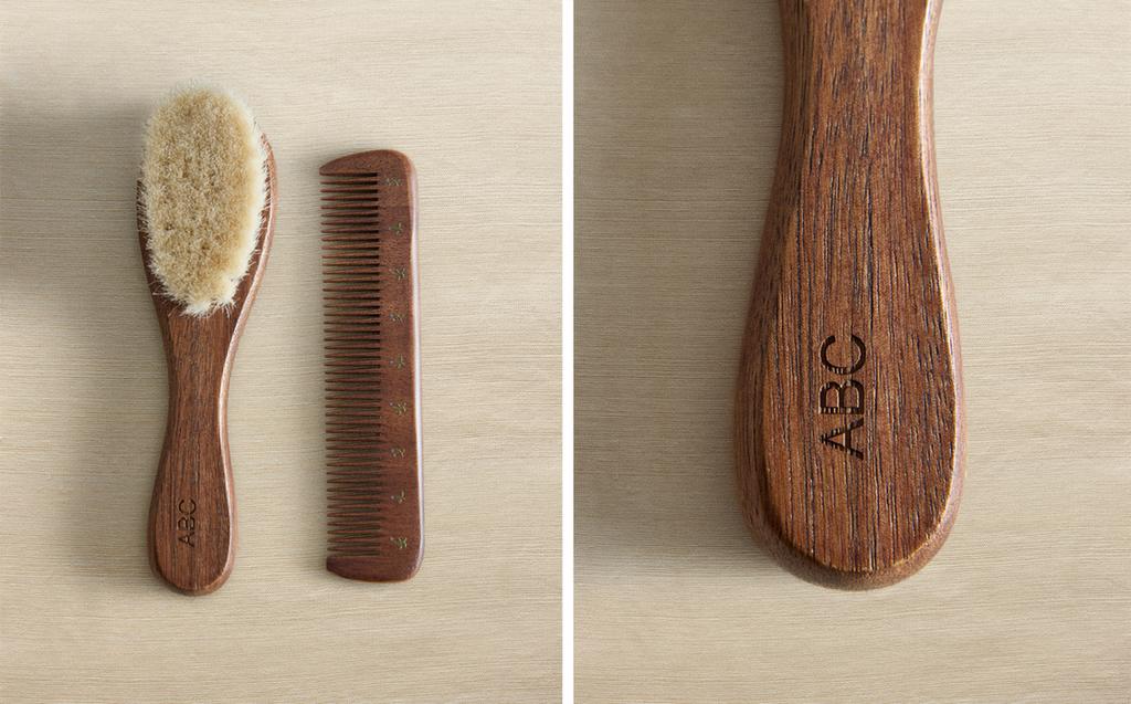 BABY FLORAL BRUSH AND COMB SET