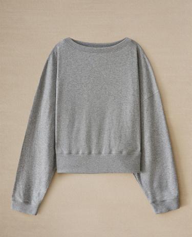 COTTON SWEATSHIRT WITH NECK DETAIL