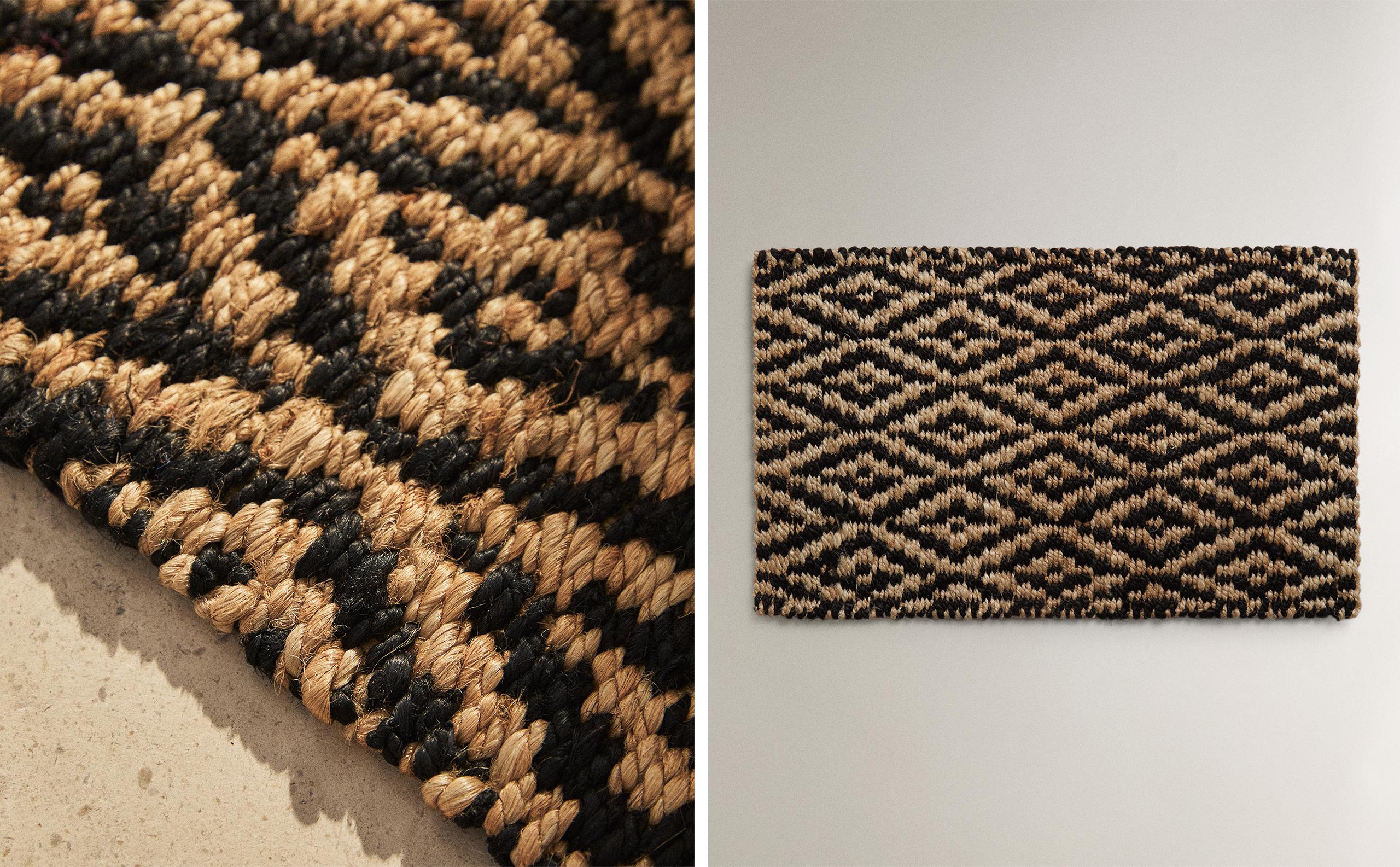 RECTANGULAR GEOMETRIC DESIGN JUTE DOORMAT