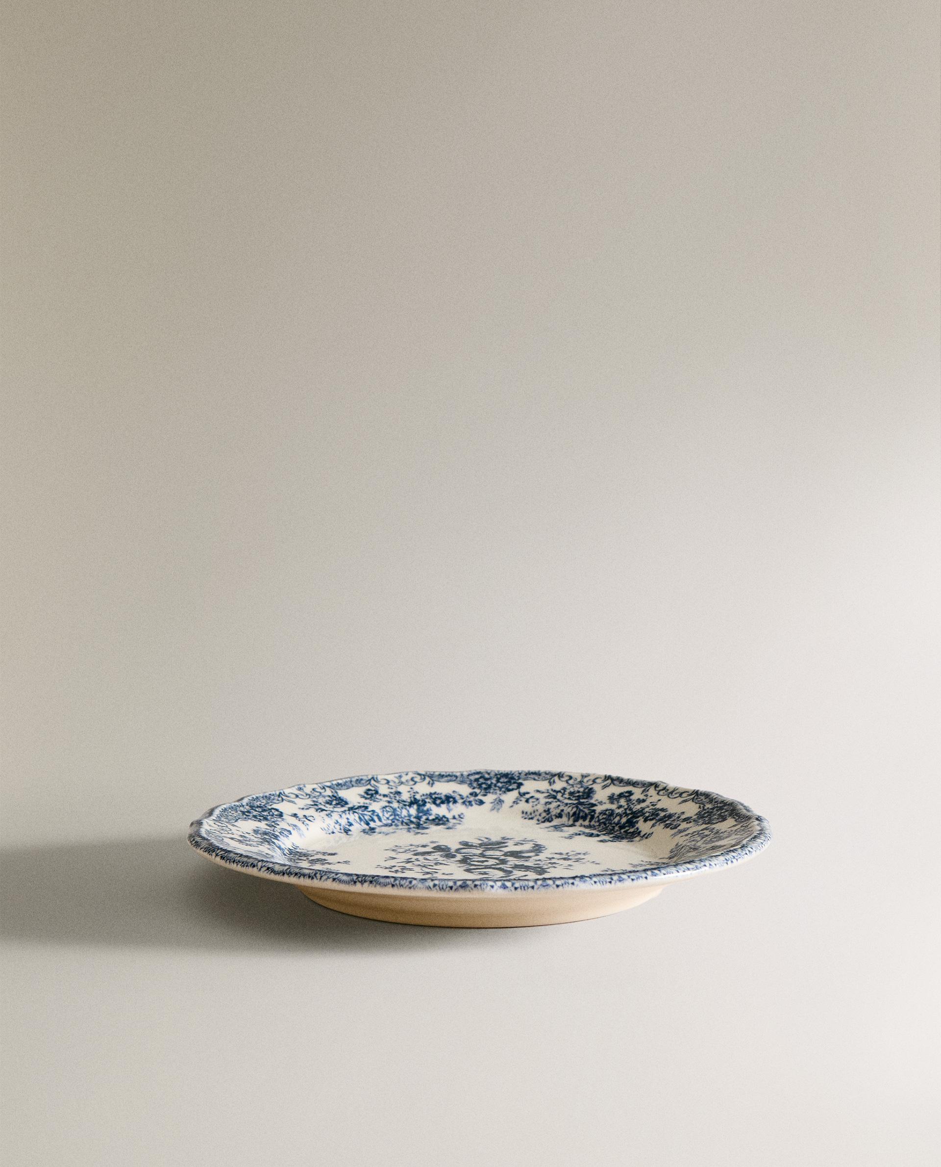 FLORAL EARTHENWARE DESSERT PLATE product thumbnail 4
