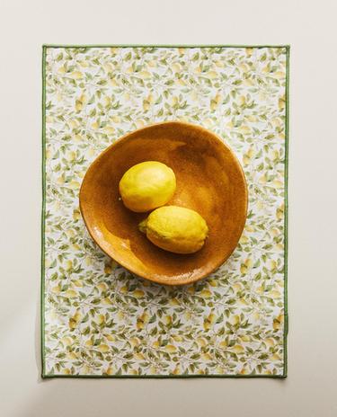 SET DE TABLE COTON RÉSINE CITRONS