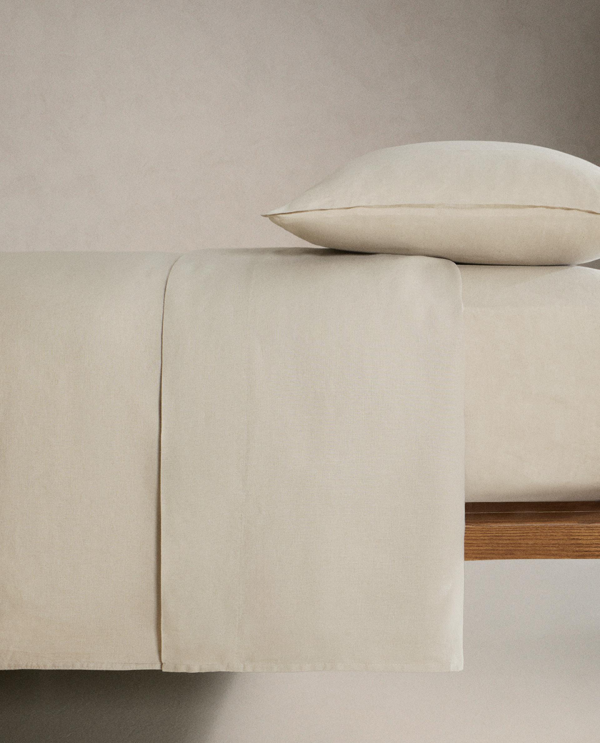 ザラホームZARAHOMEウォッシュリネンフラットシーツ ベッドカバー ソファー 160 GxM²) ウォッシュリネン フラットシーツ | Zara Home 日本/Japan