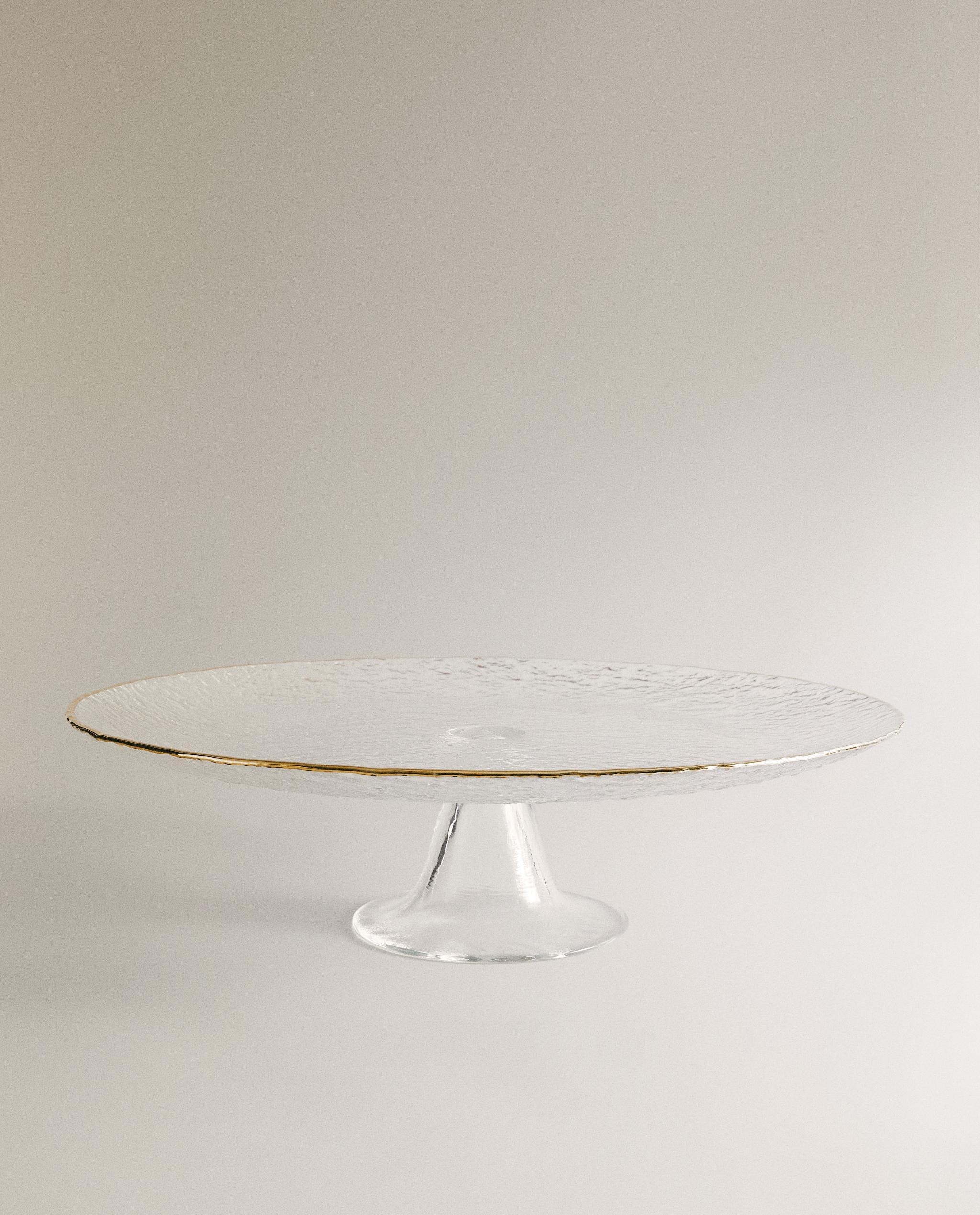 ゴールドエッジレリーフ ガラス製サービングディッシュ | Zara Home