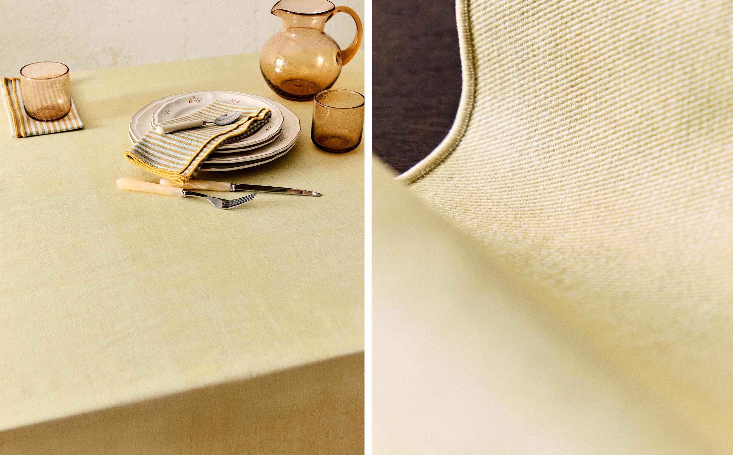 【未使用品】ZARAHOME リネンジャカード織 テーブルクロス テーブルリネン | Zara Home 日本/Japan | 最新コレクション