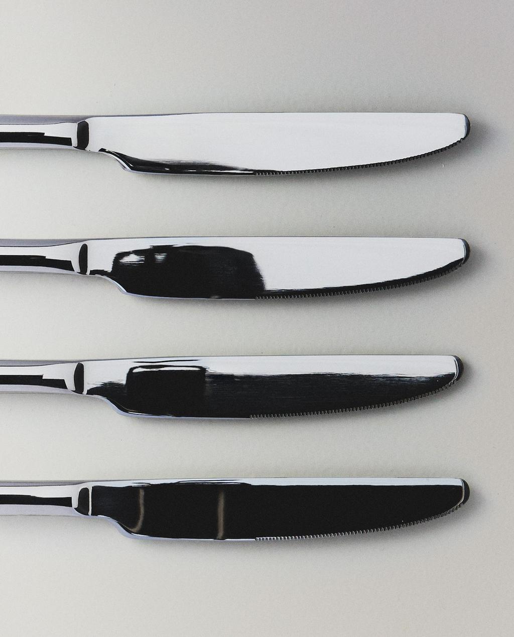 Pack of shiny steel knives (pack of 4)