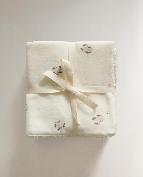 منشفة بغطاء للرأس مزينة بأرنب صغير (حزمة 3 قطع) منشفة بغطاء للرأس مزينة بأرنب صغير (حزمة 3 قطع)