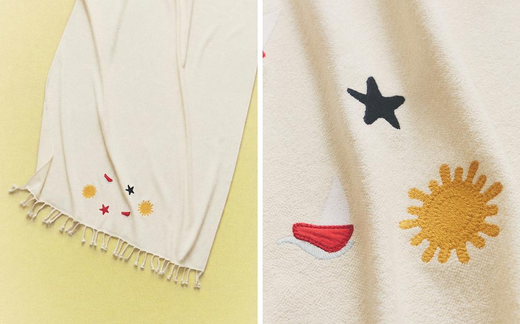 COTTON BEACH TOWEL WITH FIGURES