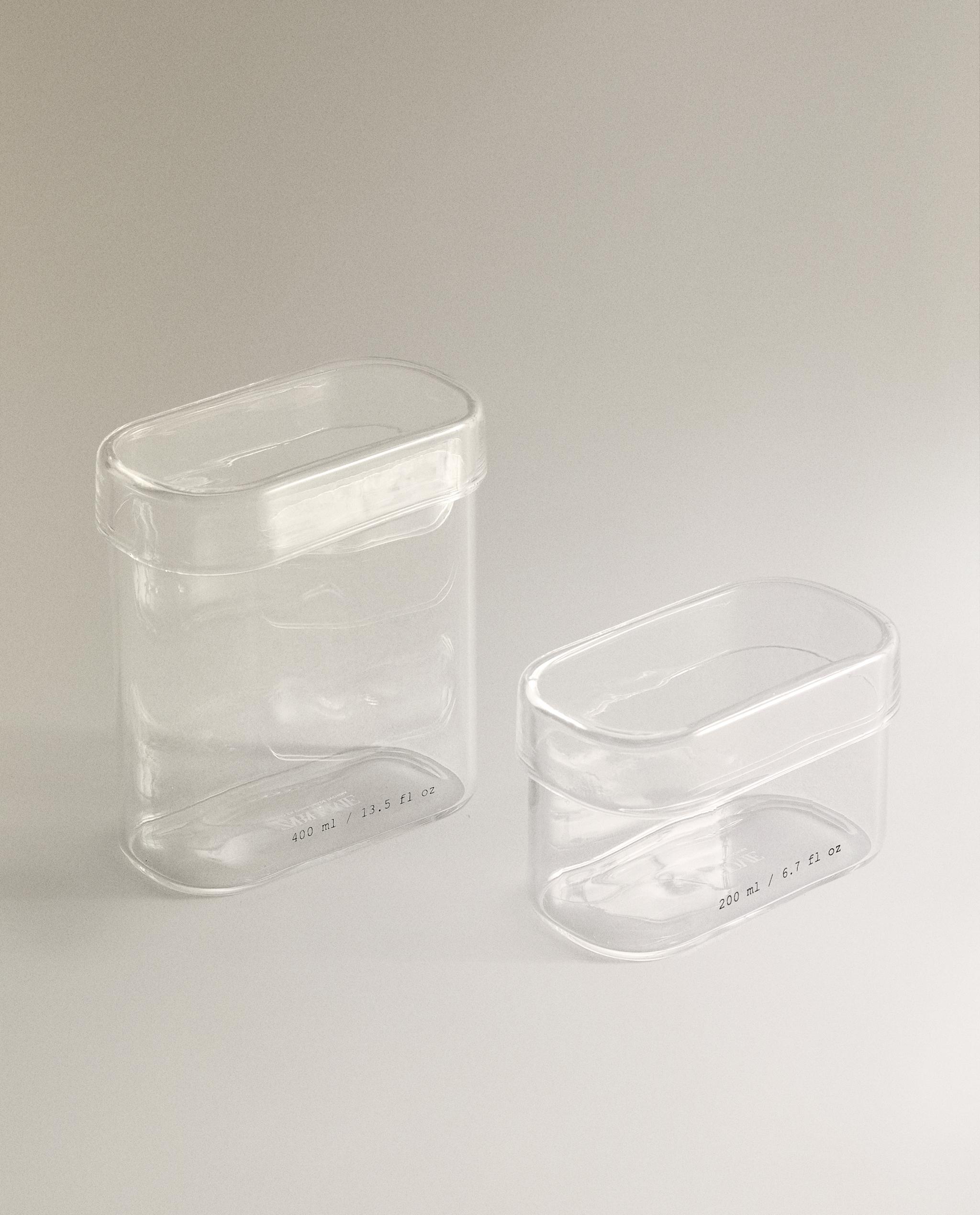 BOROSILICATE BATHROOM ORGANISER JAR WITH LETTERS